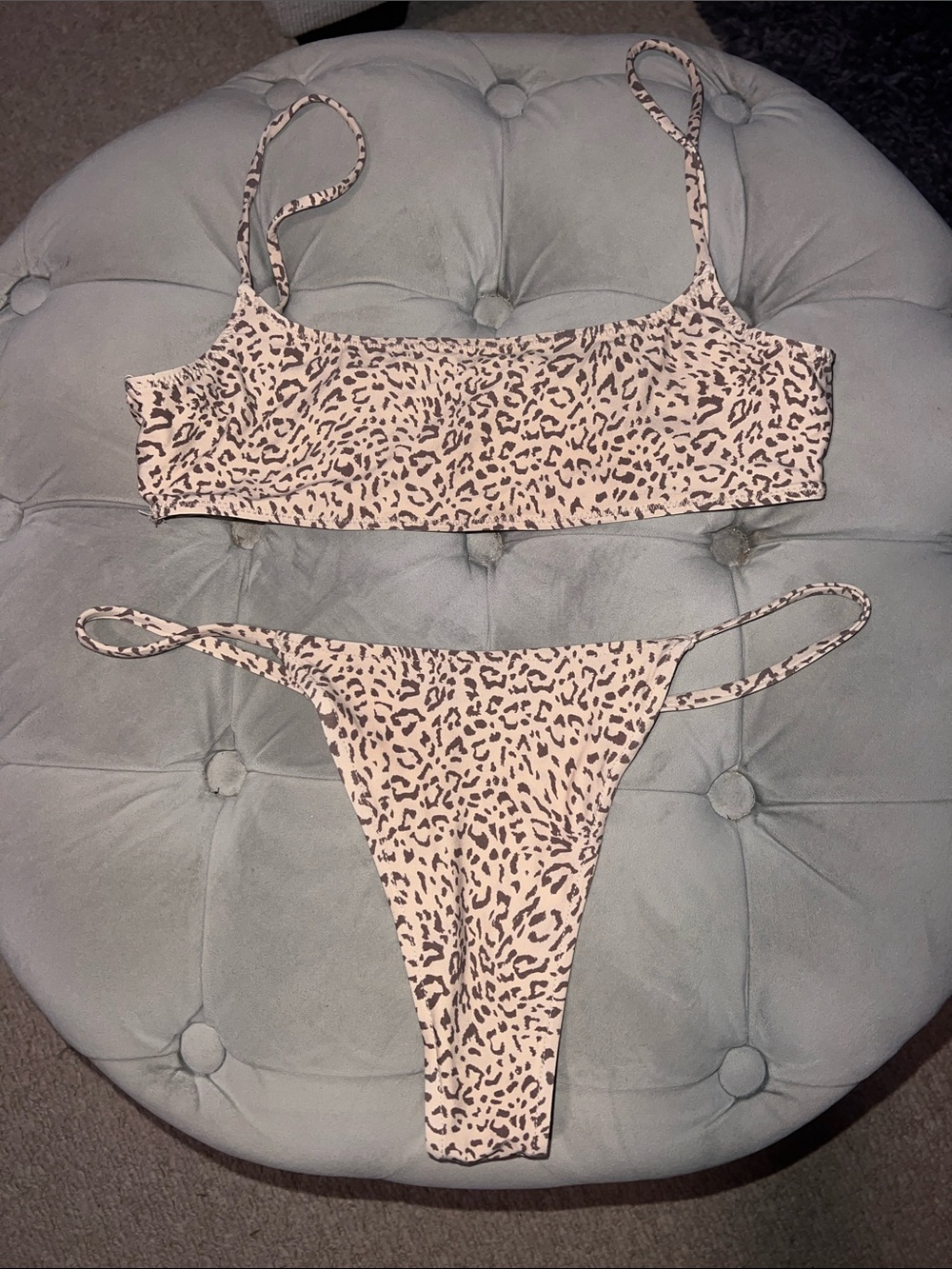 Stone fox Swim Leopard Print Two-Piece Bikini - Beige and Brown